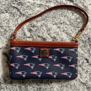 Dooney & Bourke Patriots Navy and Brown Wristlet